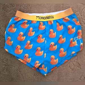 Chicken Legs Rubber Ducky 2" Split Running Shorts (Mens S)
